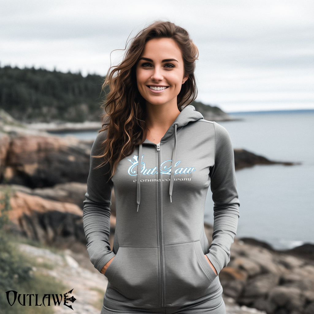 Slate Gray  Outlaw  Zipup Hoodie Slate Gray  Outlaw  Zipup Hoodie