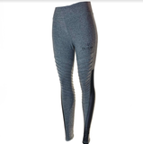 Medium Waisted Outlaw Moto Leggings (Heather Grey)