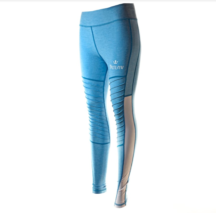 Medium Waisted Outlaw Moto Leggings (Blue)