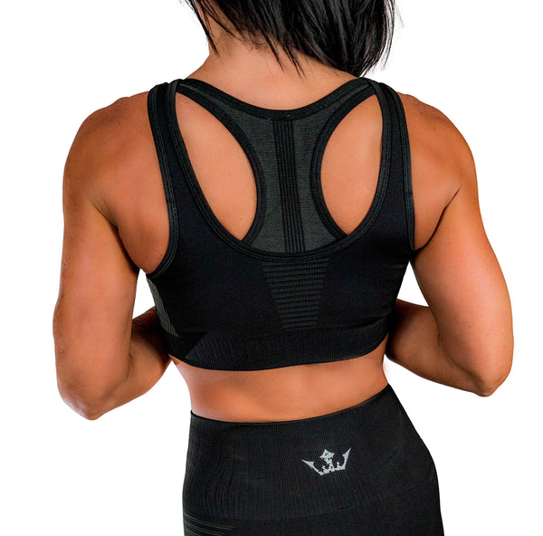 Women's Black Seamless Sports Bra