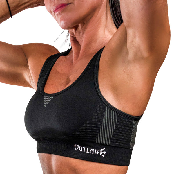 Women's Black Seamless Sports Bra