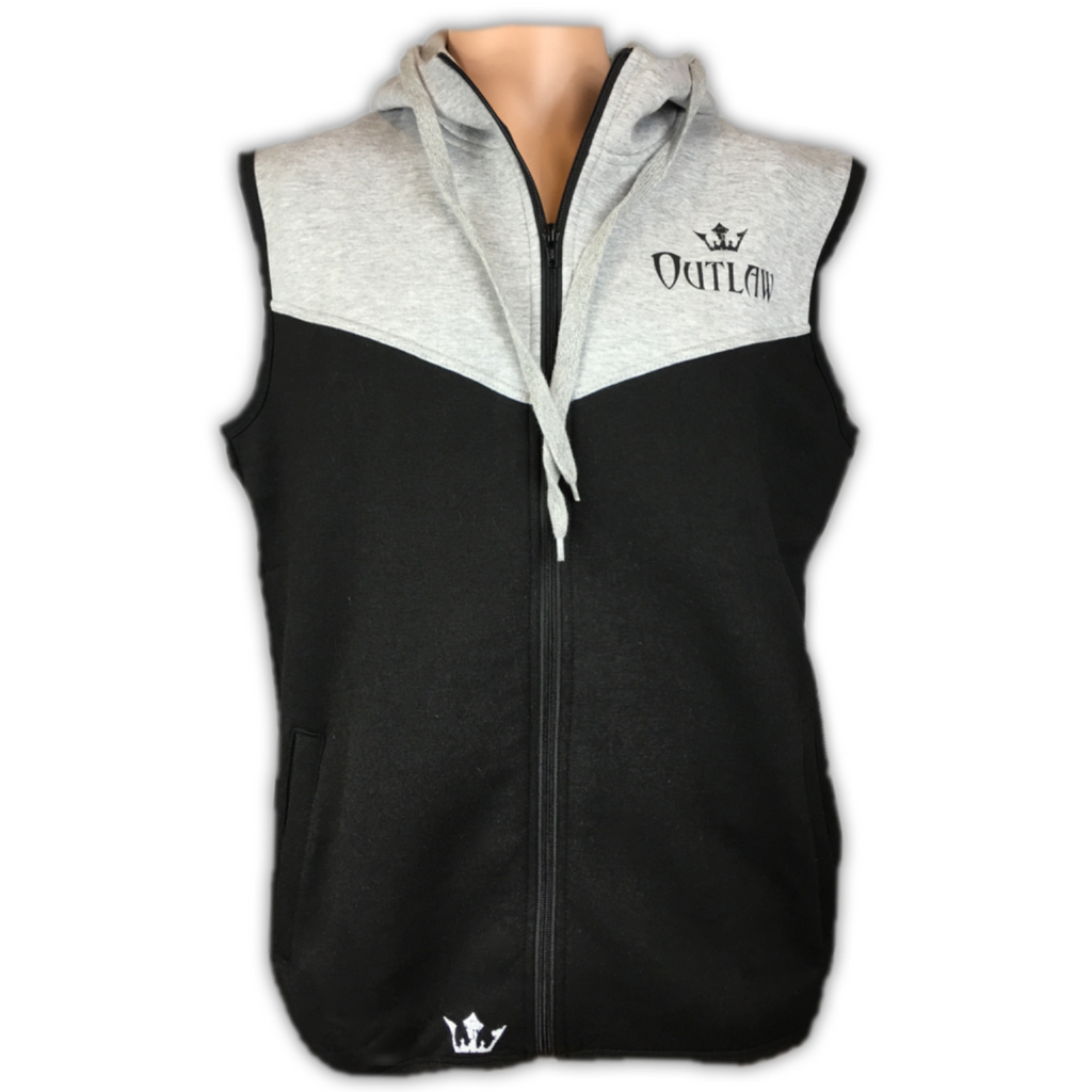 Men's Outlaw Sleeveless Zip Up Sport Fit Hoodie Men