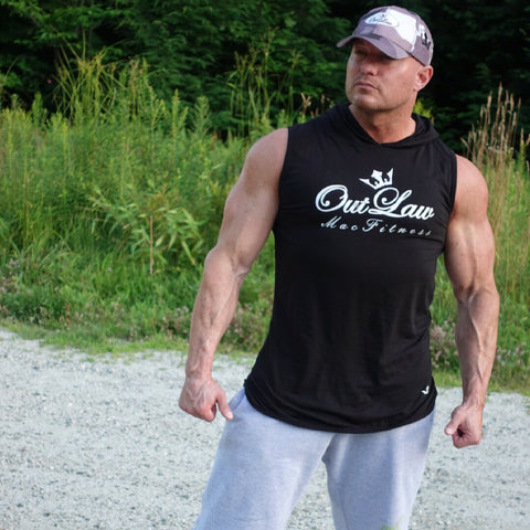 Men'S Casual Fit Sleeveless Hoodie Gym Wears Workout Bodybuilding Curved  Hoodies